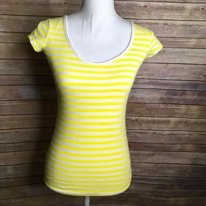 NY&co 🍋 Yellow and White Striped Tee